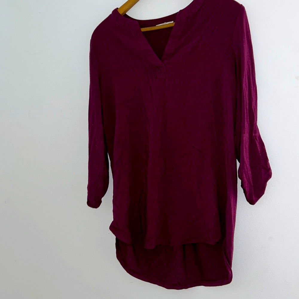 Pleione high-low tunic top in purple